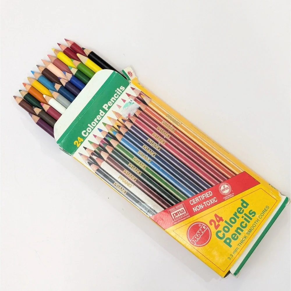24 Prang Color Art Colored Pencils No. 2224 Vintage Dixon Ticonderoga Mexico